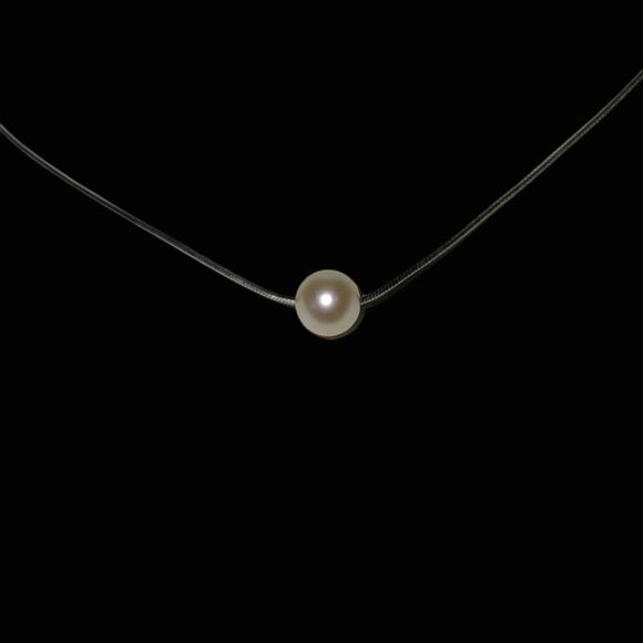 Sterling Silver Chain with one Pearl  10" Long - Picture 2 of 7